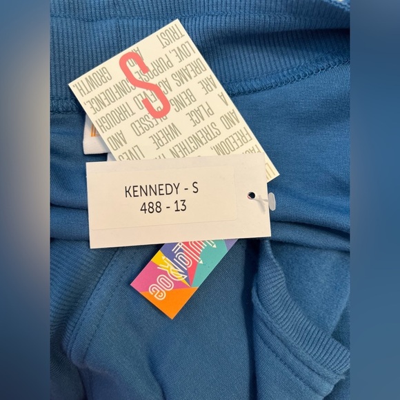 LuLa Roe NWT Blue Open-Front Fleece Jacket Women’s Size S Distressed - Picture 6 of 8